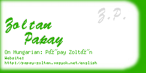 zoltan papay business card